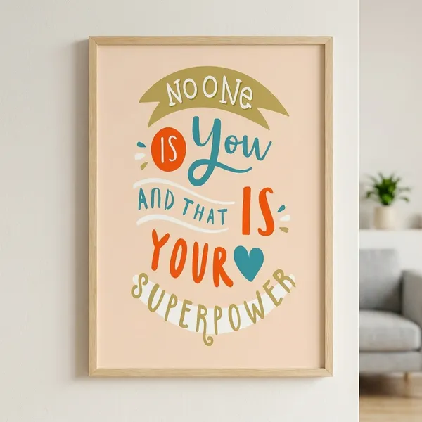 Motivational_Wall_Art_Print_-_'No_One_Is_You_And_That_Is_Your_Superpower'
