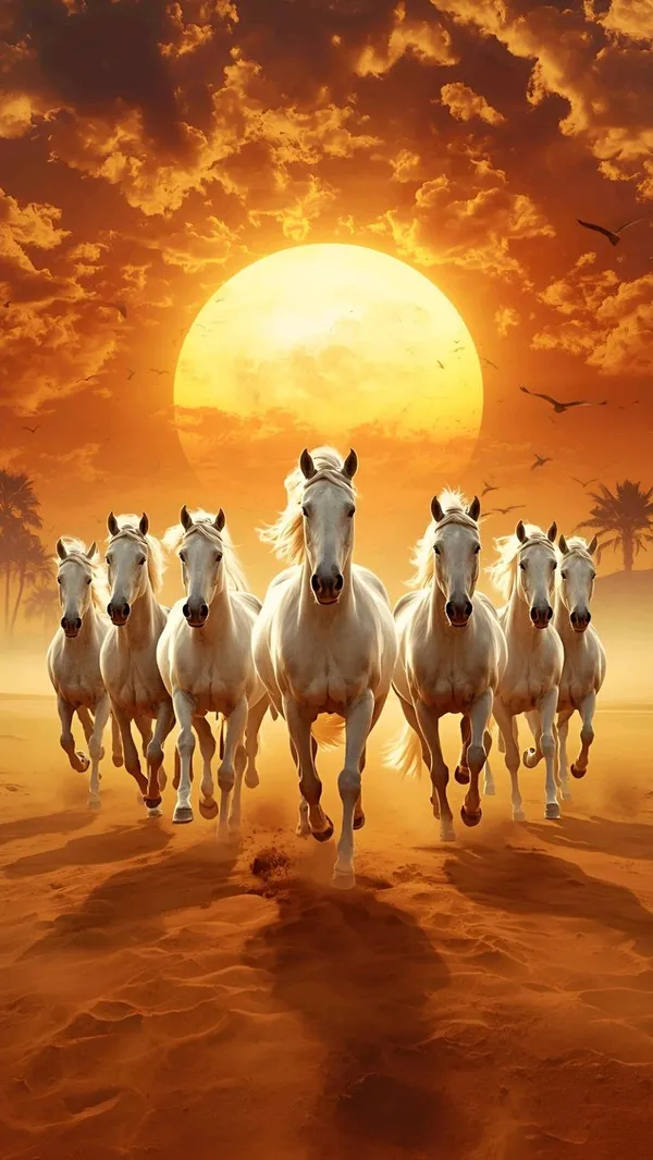 Seven_White_Horses_Sunset_Wall_Art_Print