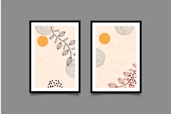 Botanical_Art_Prints_Set_-_Peach_&_Cream_Minimalist_Wall_Decor_With_Black_Frame_(Set_Of_2)