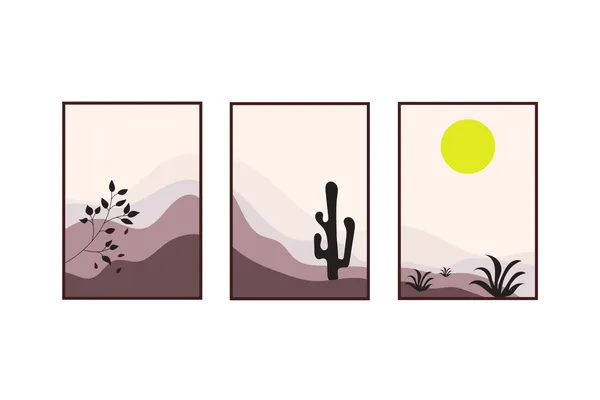 Set_Of_3_Desert_Landscape_Wall_Art_Prints_With_Black_Frames_-_Minimalist_Home_Decor