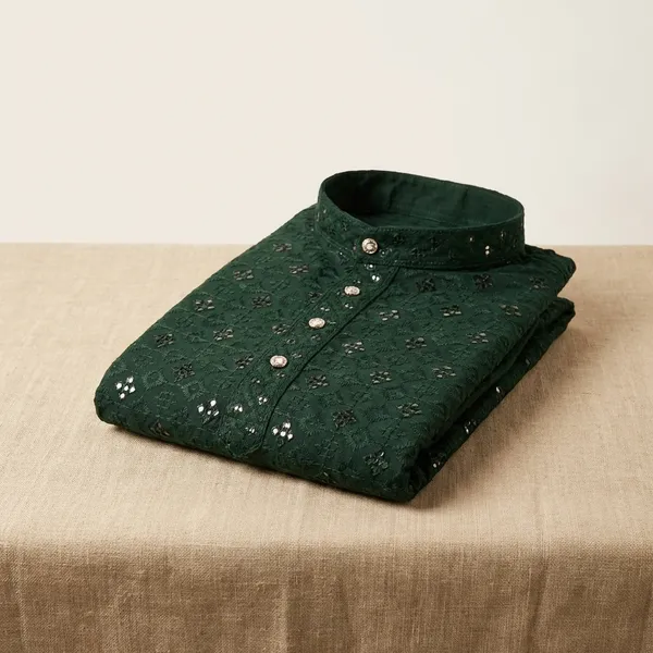 Green_Reyon_Fancy_Kurta_For_Men