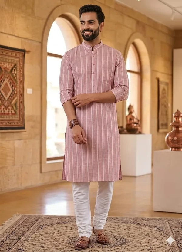 Elegant_Soft_Cotton_Blend_Kurta_For_Men_
