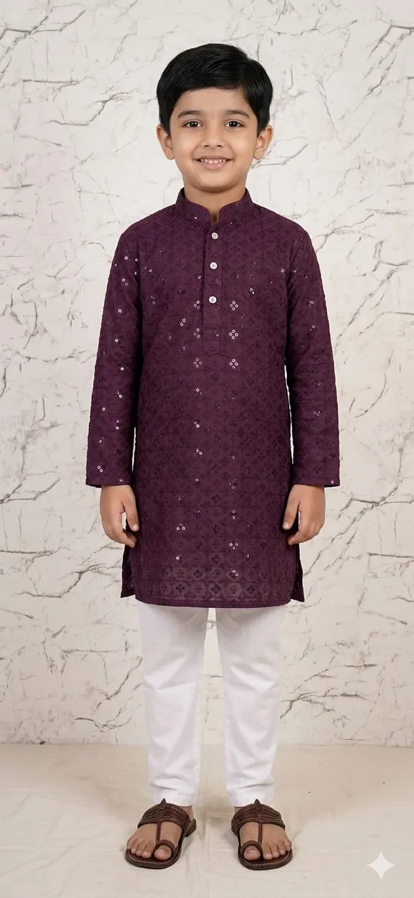 Kids_Lakhnavi_Kurta_And_Pajama_Set_