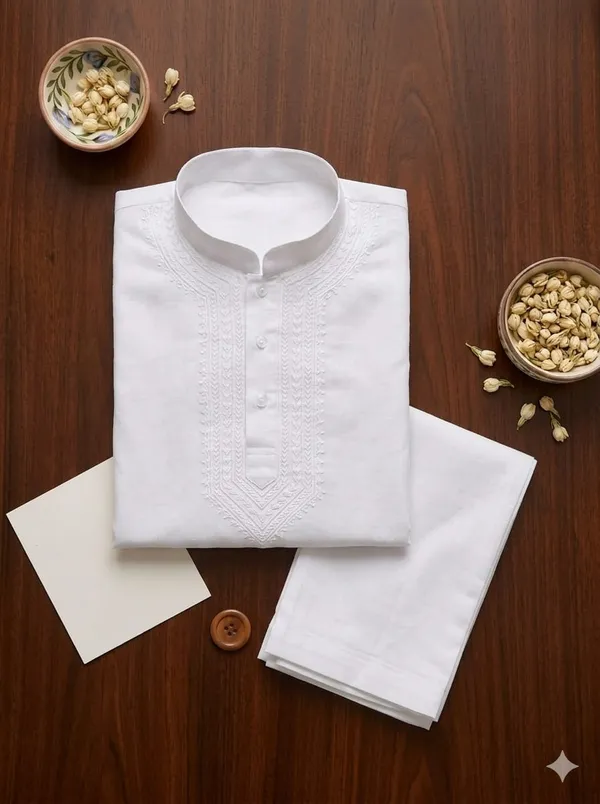 Kids_Pure_White_Chikankari_Kurta_And_Pajama_Set_