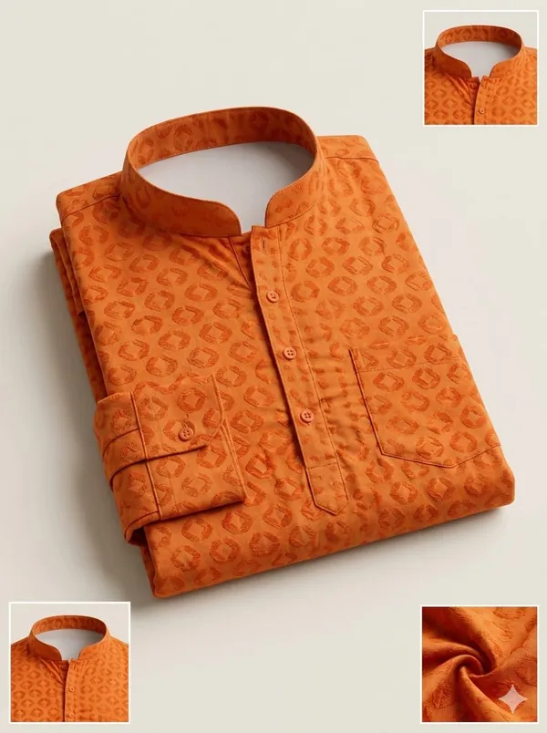 Orange_Ethnic_Cotton__Kurta_For_Men_
