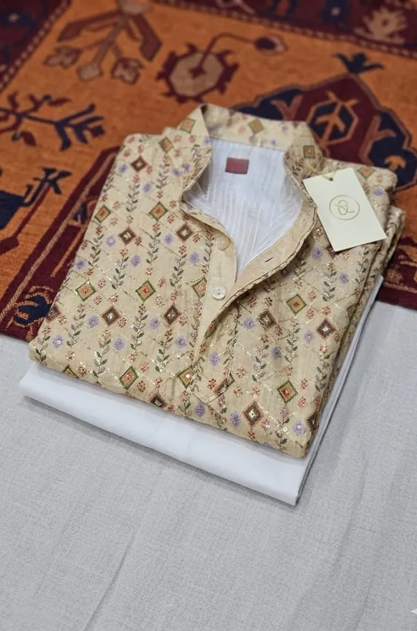 Traditional_Printed_Boys_Kurta_in_beige/Cream_Base_