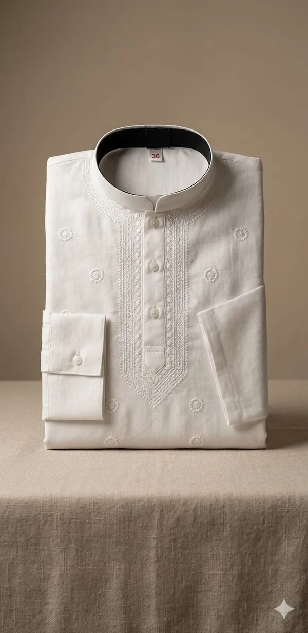 White_Chicken_Kari_Kurta_For_Men