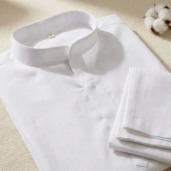 White_Cotton_Blend_Kurta_Set_For_Men