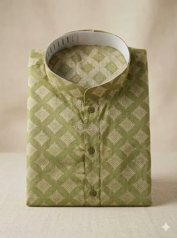 Printed__Kurta_Silk_Based_In_green_Colour_