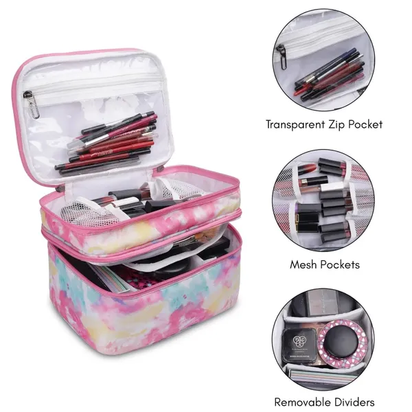 Multicolour_Polyester_Makeup_Bag_For_Storing_Makeup_And_Beauty_Products