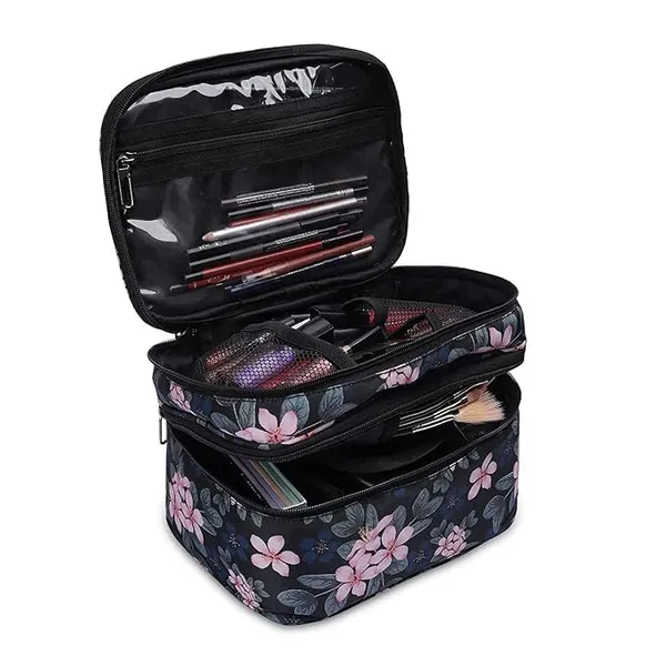 Black_Nylon_Makeup_Organizer_Pouch_For_Organizing_Makeup_And_Toiletries