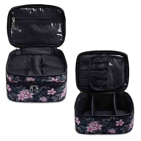 Black_And_Pink_Polyester_Double_Deck_Bag_For_Carrying_Clothes_And_Travel_Items