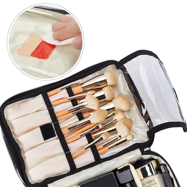Black_Polyester_Double_Deck_Bag_For_Carrying_Personal_Items_And_Accessories