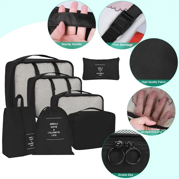 Black_Nylon_Packing_Cubes_Set_For_Organizing_Travel_Clothes_And_Accessories_Pack_Of_7