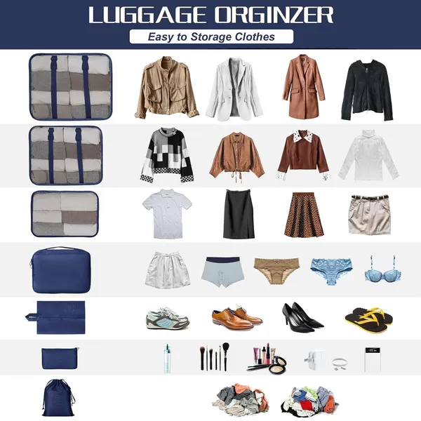 Blue_Nylon_Packing_Cubes_Set_For_Organizing_Clothes_And_Shoes_For_Travel_Pack_Of_7
