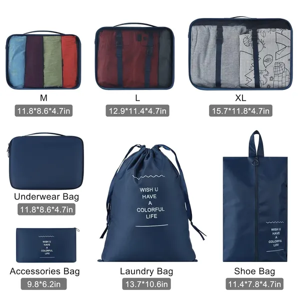 Blue_Nylon_Packing_Cubes_Set_For_Organizing_Clothes_And_Shoes_For_Travel_Pack_Of_7