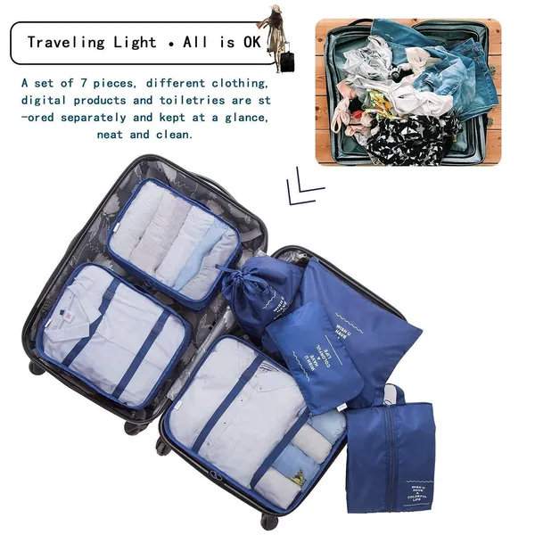 Blue_Nylon_Packing_Cubes_Set_For_Organizing_Clothes_And_Shoes_For_Travel_Pack_Of_7