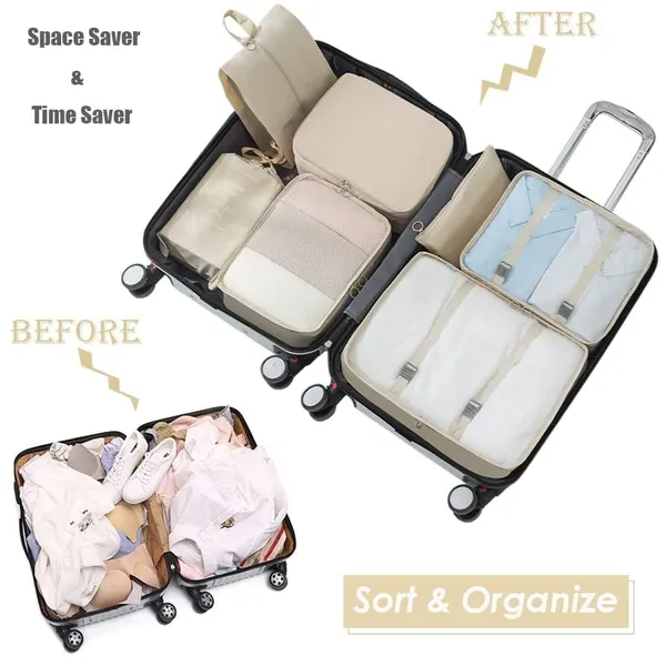 Beige_Nylon_Packing_Cubes_Set_For_Travel_Clothes_Organization_Pack_Of_7