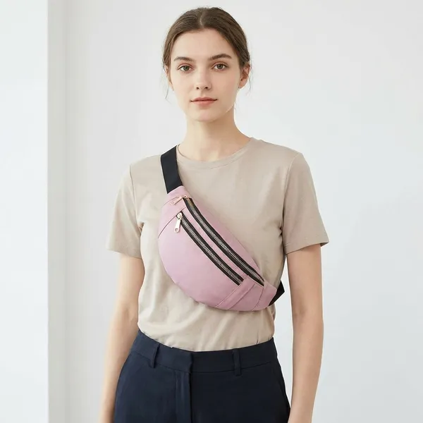 Lavender_And_Black_Polyester_Waist_Bag_For_Carrying_Phone,_Money,_And_Essentials