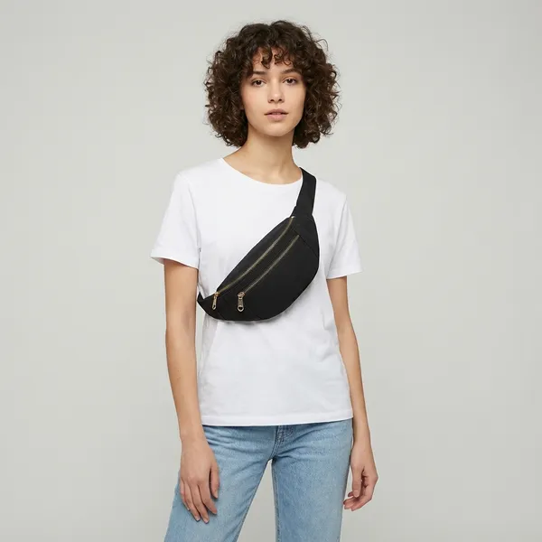 Black_Polyester_Waist_Bag_For_Carrying_Phone,_Money,_And_Essentials