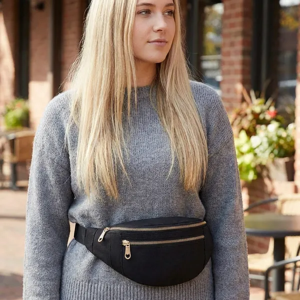 Black_Polyester_Waist_Bag_For_Carrying_Phone,_Money,_And_Essentials