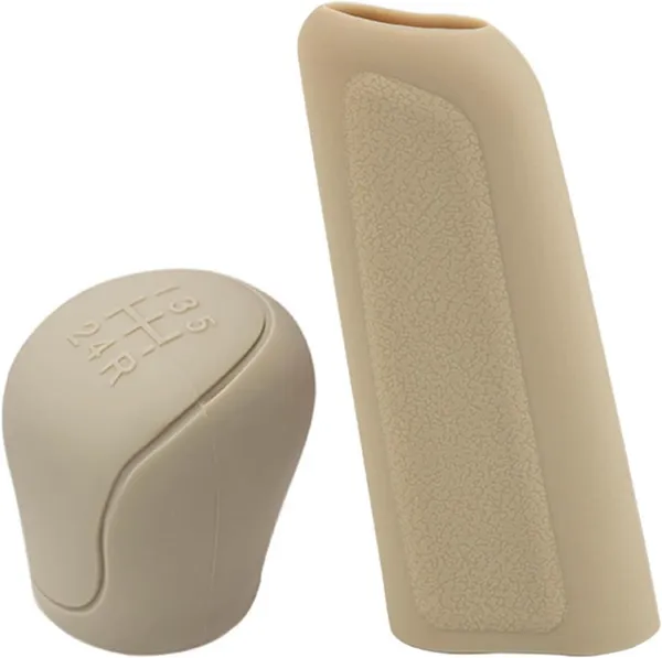 Beige_Silicone_Gear_Knob_Cover_Set