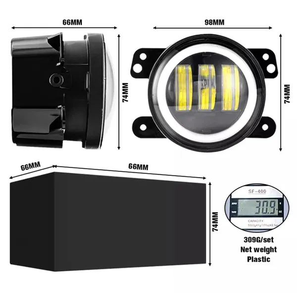 White_Abs_Plastic_Led_Led_Fog_Lamp_Pack_Of_2