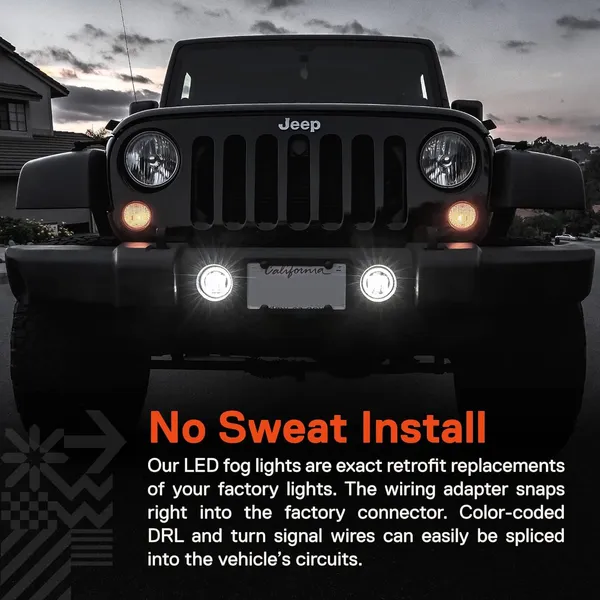 White_Abs_Plastic_Led_Led_Fog_Lamp_Pack_Of_2