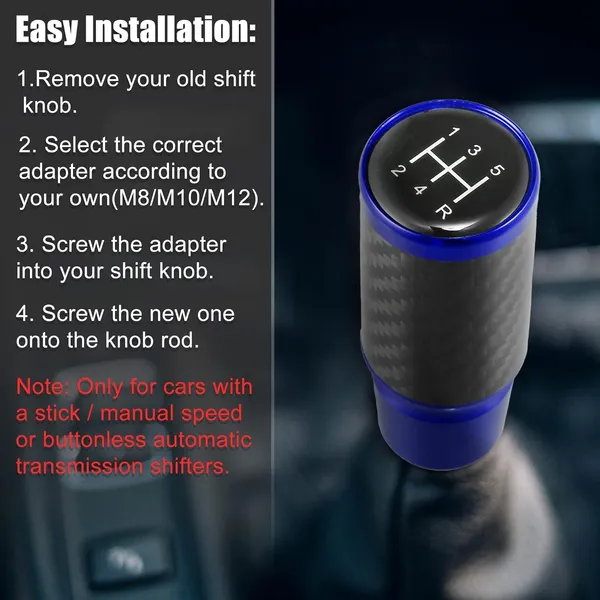 Blue_Aluminium,_Carbon_Fibre_Gear_Shift_Knob_Pack_Of_3