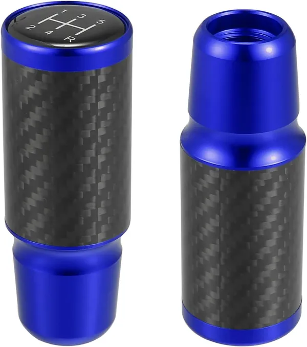 Blue_Aluminium,_Carbon_Fibre_Gear_Shift_Knob_Pack_Of_3