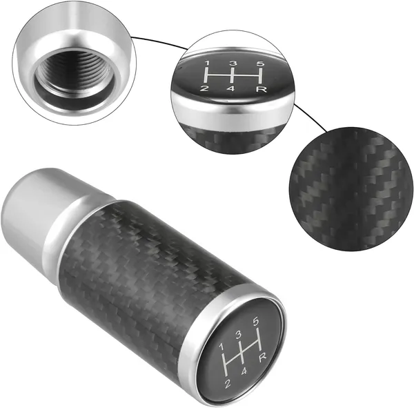 Silver_Aluminium,_Carbon_Fibre_Gear_Shift_Knob_Pack_Of_3