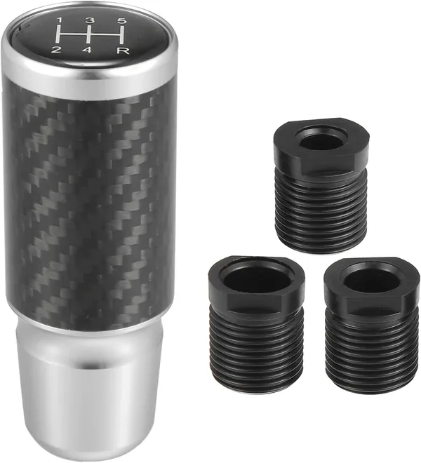 Silver_Aluminium,_Carbon_Fibre_Gear_Shift_Knob_Pack_Of_3