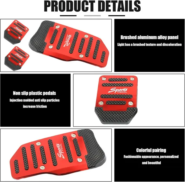 Red_Abs_Plastic,_Plastic,_Metal_Car_Pedal_Cover