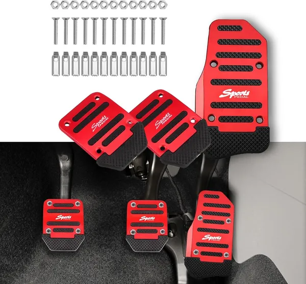 Red_Abs_Plastic,_Plastic,_Metal_Car_Pedal_Cover