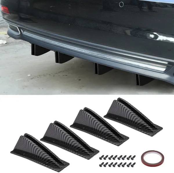 Carbonfiberblack_Abs_Plastic,_Carbon_Fibre_Rear_Bumper_Diffuser_Pack_Of_4