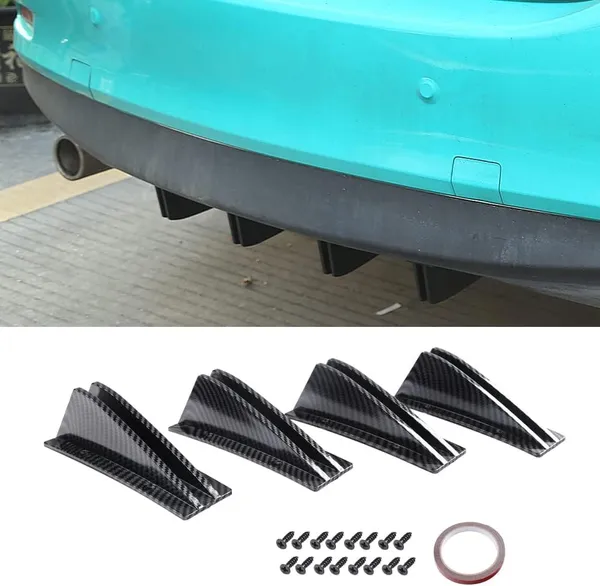 Carbonfiberblack_Abs_Plastic,_Carbon_Fibre_Rear_Bumper_Diffuser_Pack_Of_4