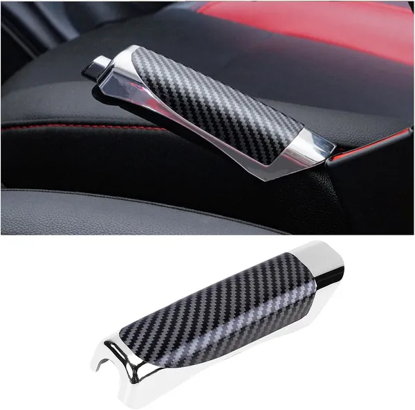 Blackandsilver_Pu_Leather_Handbrake_Cover