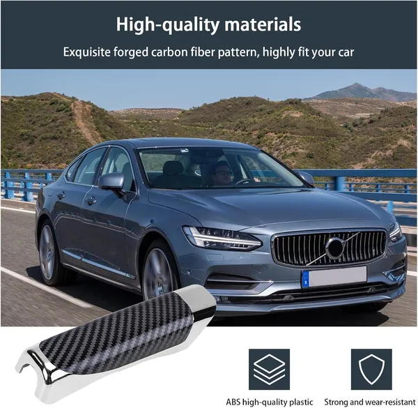 Blackandsilver_Pu_Leather_Handbrake_Cover