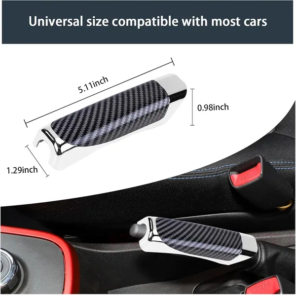 Blackandsilver_Pu_Leather_Handbrake_Cover
