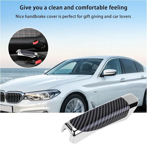 Blackandsilver_Pu_Leather_Handbrake_Cover