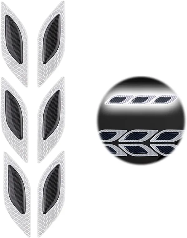 White_Carbon_Fiber_Vinyl_Car_Reflective_Sticker_Pack_Of_2