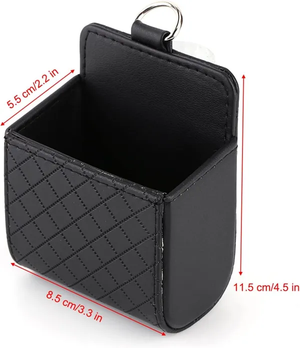 Black_Faux_Leather_Car_Vent_Organizer