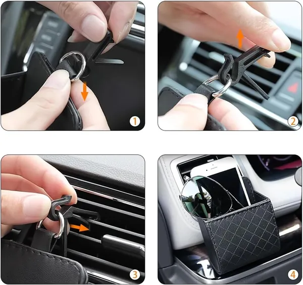 Black_Faux_Leather_Car_Vent_Organizer