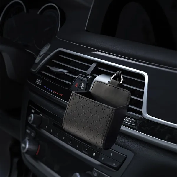 Black_Faux_Leather_Car_Vent_Organizer