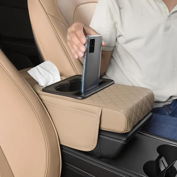 Beige_Leather,_Memory_Foam_Armrest_Cushion