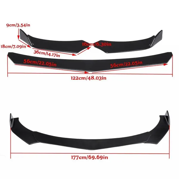 Glossy_Black_Abs_Plastic_Front_Bumper_Lip_Pack_Of_3