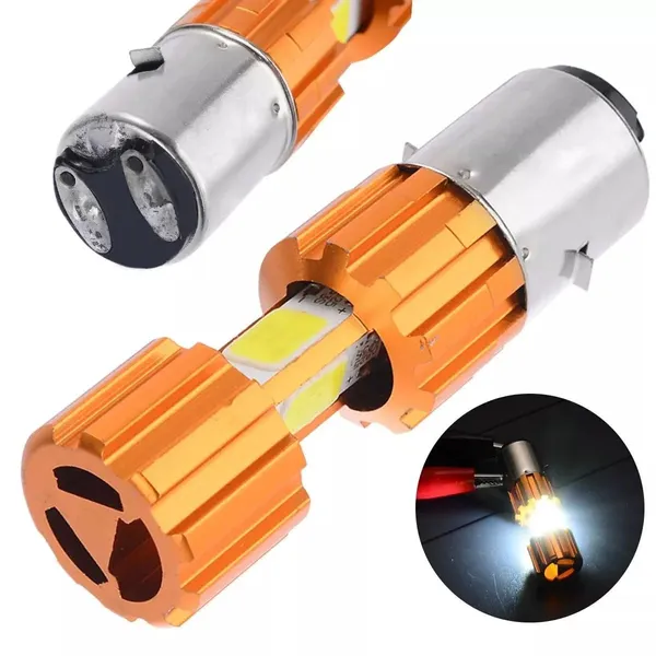 White_Aluminium_Motorcycle_Headlight_Bulb_Pack_Of_3