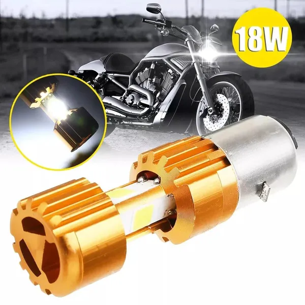 White_Aluminium_Motorcycle_Headlight_Bulb_Pack_Of_3