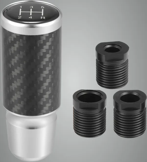 Silver_Aluminium,_Carbon_Fibre_Gear_Shift_Knob_Pack_Of_3