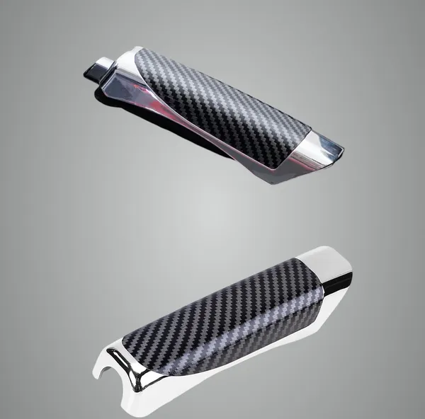 Blackandsilver_Pu_Leather_Handbrake_Cover